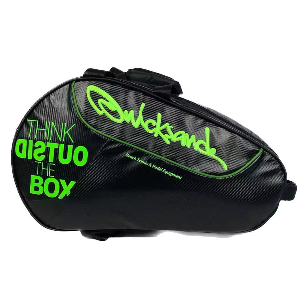  Shop Beach Tennis Bags at iamBeachTennis Boutique Store - Bag model is an Quicksand  PRO BT COMPACT bag in Black and Green.
