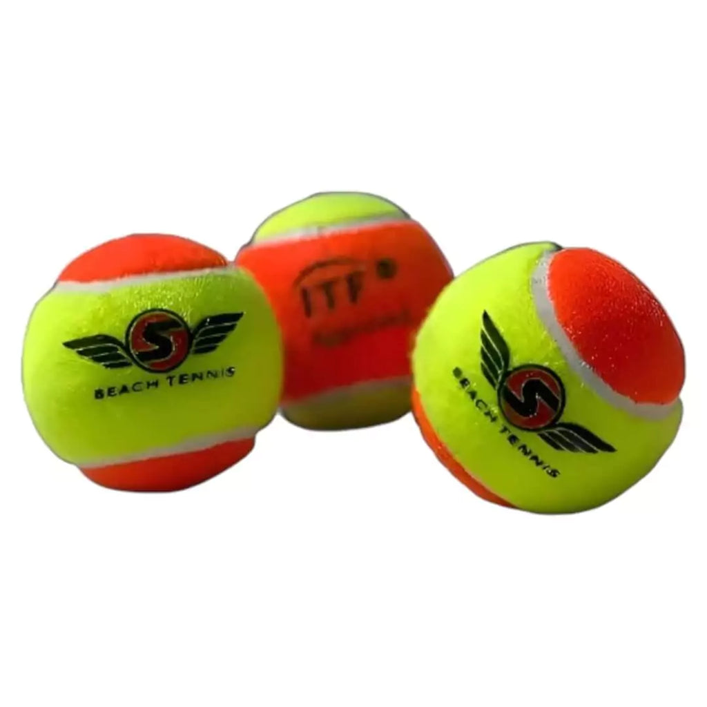 Shop Sexy Brand Beach Tennis at "iambeachtennis" an online store based out of Miami. Sexy Tropical S-Ball in Atomic Orange. Image shows 3 balls