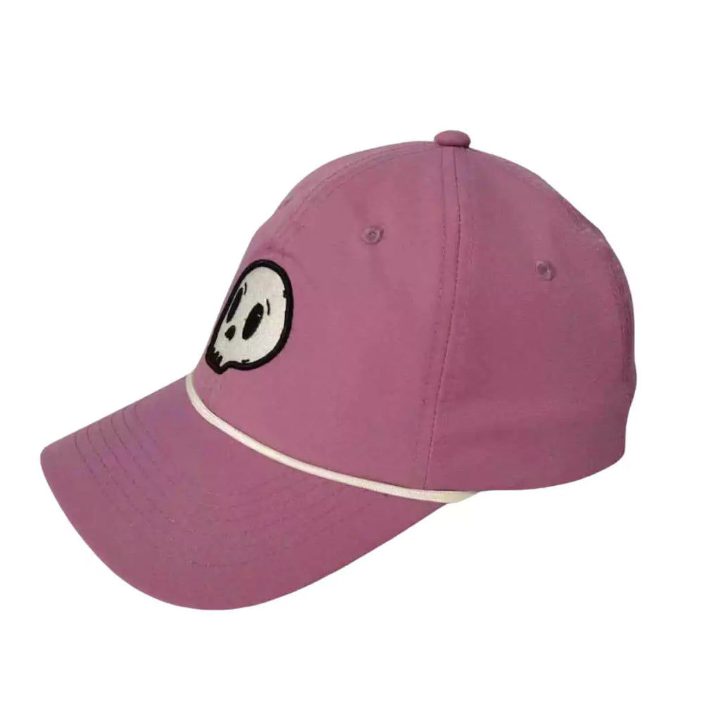 A side view of pink Funky Skull WONKA Hat, available from iamRacketSports.com.