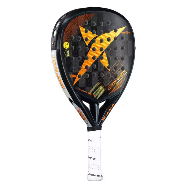SPORT: PADEL. Shop DROP SHOT SPORTS at USA premier Racket and Paddle Sports store, "iamracketsports". Racket model is a Drop Shot CANYON PRO 1.0 Professional Padel Paddle Paddle/Racket for Professional and Advanced players. Racquet/Paleta is in vertical left side orientation.