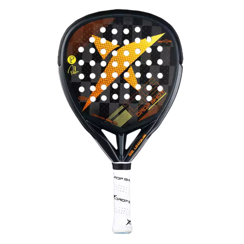 SPORT: PADEL. Shop DROP SHOT SPORTS at USA premier Racket and Paddle Sports store, "iamracketsports". Racket model is a Drop Shot CANYON PRO 1.0 Professional Padel Paddle Paddle/Racket for Professional and Advanced players. Racquet/Paleta is in vertical orientation.