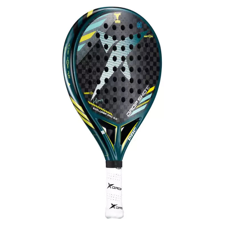 SPORT: PADEL. Shop DROP SHOT SPORTS at USA premier Racket and Paddle Sports store, "iamracketsports". Racket model is a Drop Shot EXPLORER PRO 5.0 Professional Padel Paddle/Racket for Intermediate and Advanced players. Racquet/Paleta is in vertical left side orientation.