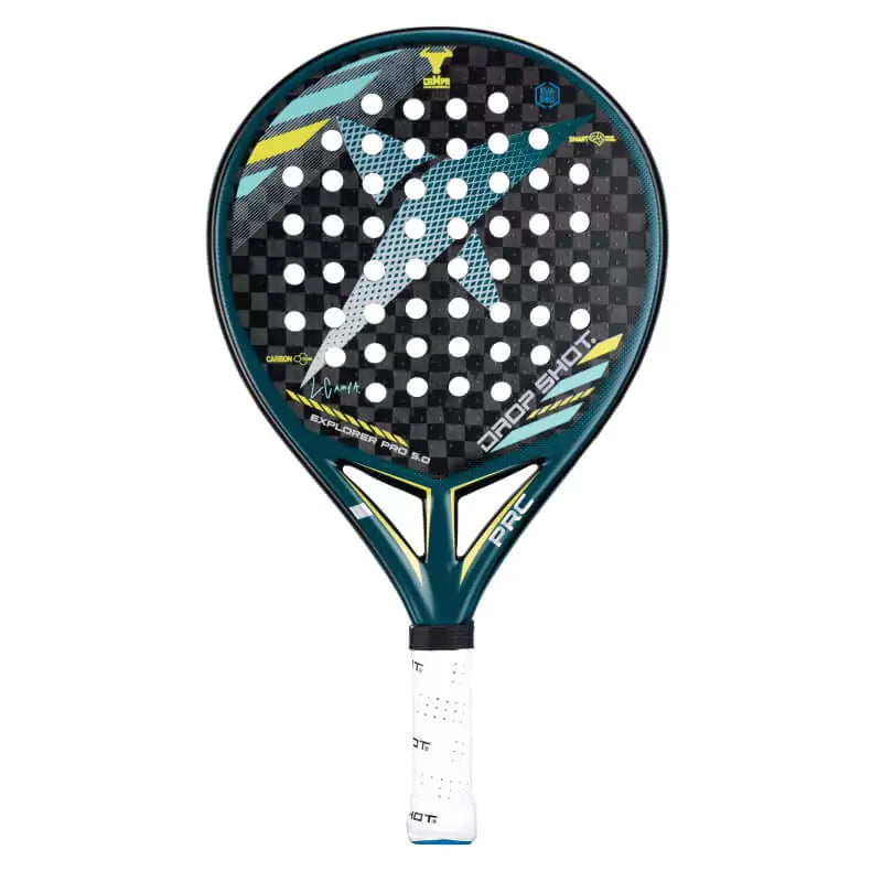 SPORT: PADEL. Shop DROP SHOT SPORTS at USA premier Racket and Paddle Sports store, "iamracketsports". Racket model is a Drop Shot EXPLORER PRO 5.0 Professional Padel Paddle/Racket for Intermediate and Advanced players. Racquet/Paleta is in vertical orientation.