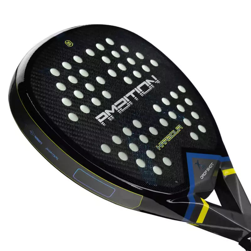 SPORT: PADEL. Shop DROP SHOT SPORTS at USA premier Racket and Paddle Sports store, "iamracketsports". Racket model is a Drop Shot HARBOUR Professional Padel Paddle/Racket for Professional and Advanced players. Neck view of the Racquet/Paleta.