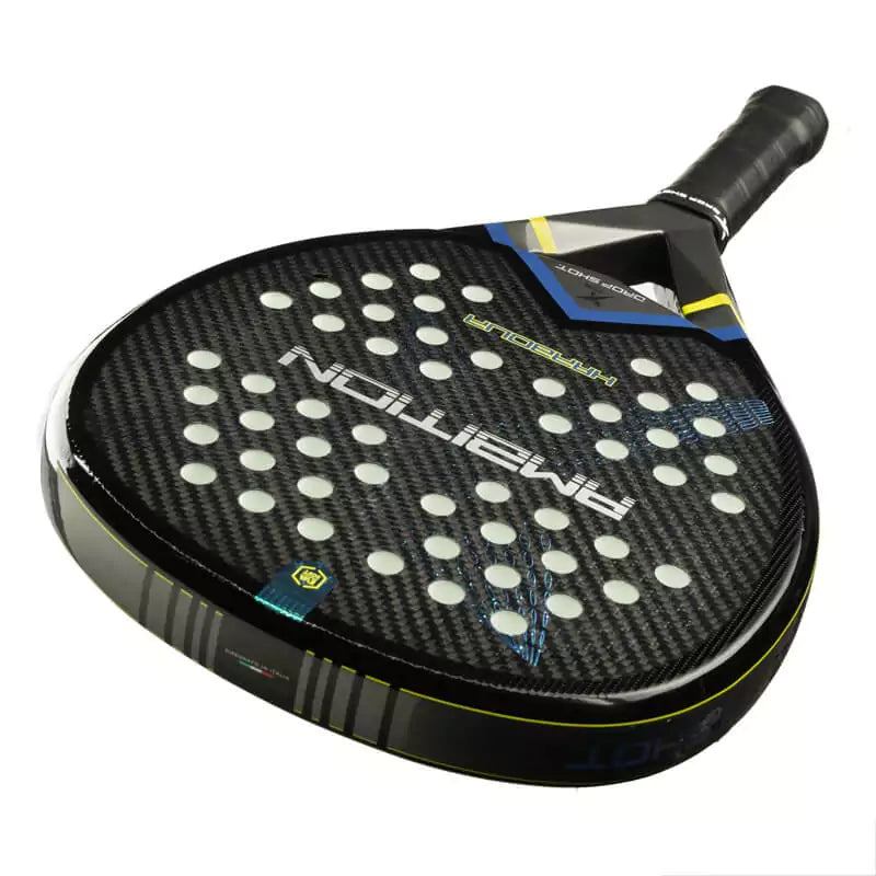 SPORT: PADEL. Shop DROP SHOT SPORTS at USA premier Racket and Paddle Sports store, "iamracketsports". Racket model is a Drop Shot HARBOUR Professional Padel Paddle/Racket for Professional and Advanced players. Face view of the Racquet/Paleta.