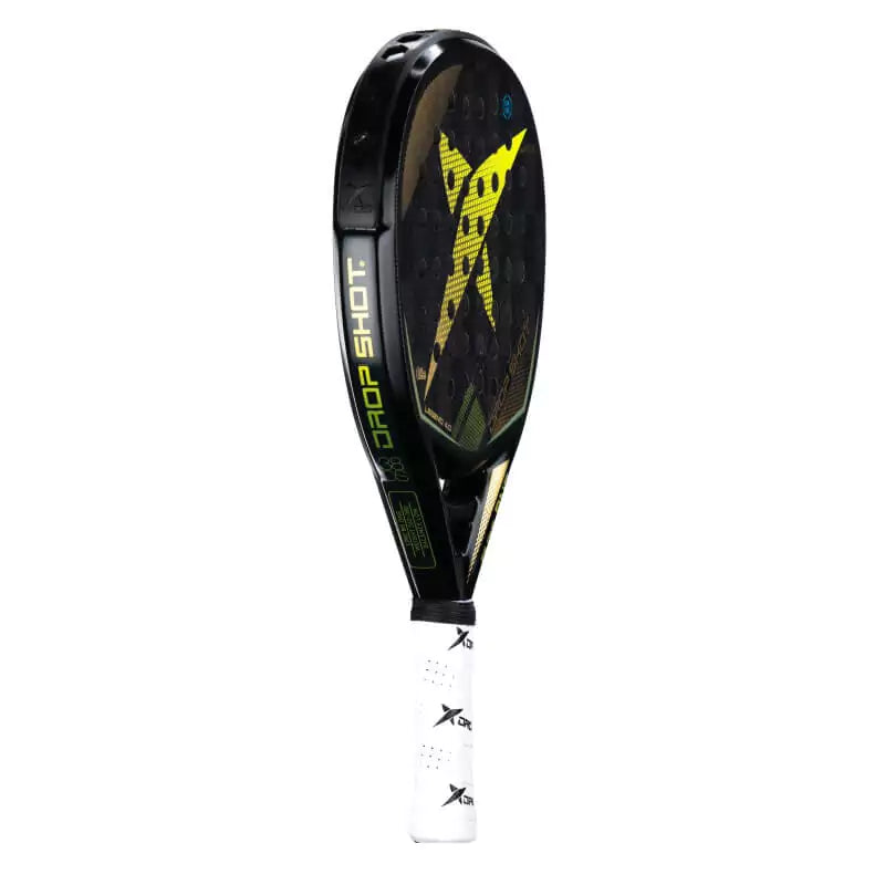 SPORT: PADEL. Shop DROP SHOT SPORTS at USA premier Racket and Paddle Sports store, "iamracketsports". Racket model is a Drop Shot LEGEND 4.0 Professional Padel Paddle/Racket for Professional and Advanced players. Racquet/Paleta is in vertical left side orientation.