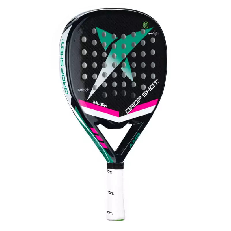 SPORT: PADEL. Shop DROP SHOT SPORTS at USA premier Racket and Paddle Sports store, "iamracketsports". Racket model is a Drop Shot MUSK Professional Padel Paddle/Racket for Professional and Advanced players. Racquet/Paleta is in vertical left side orientation.