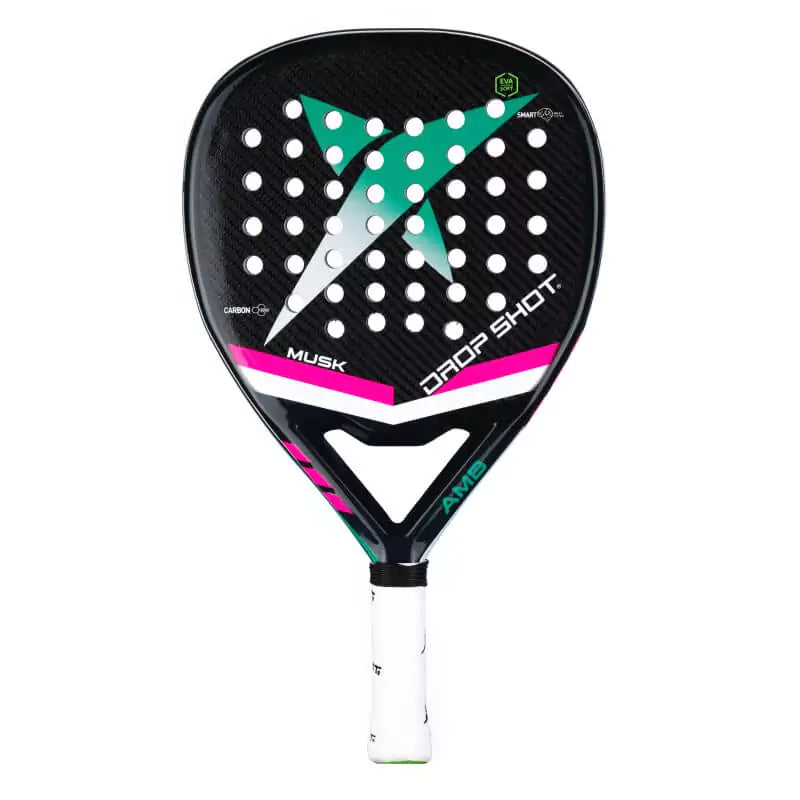 SPORT: PADEL. Shop DROP SHOT SPORTS at USA premier Racket and Paddle Sports store, "iamracketsports". Racket model is a Drop Shot MUSK Professional Padel Paddle/Racket for Professional and Advanced players. Racquet/Paleta is in vertical orientation.
