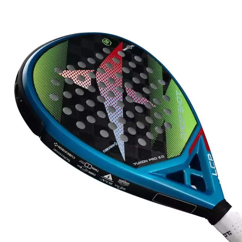SPORT: PADEL. Shop DROP SHOT SPORTS at USA premier Racket and Paddle Sports store, "iamracketsports". Racket model is a Drop Shot 2023 YUKON PRO 2.0 Professional Padel Paddle/Racket for Professional and Advanced players. Face view of the Racquet/Paleta.