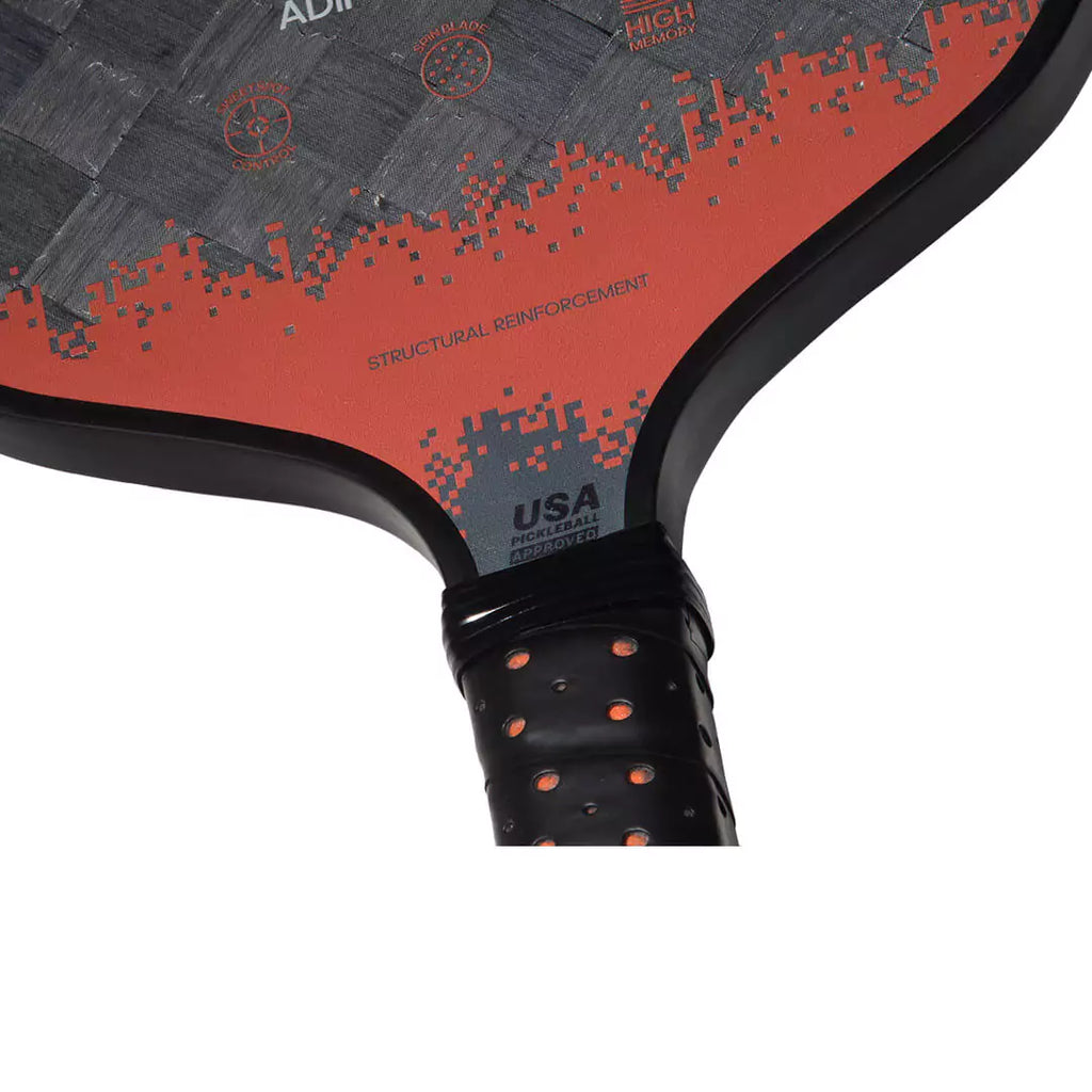 SPORT: PICKLEBALL. Shop Adidas Pickleball at iambeachtennis maimi Racket and Paddle Sports store. Racket model is a 2023 Adidas ADIPOWER CTRL 3.2 Pickleball Paddle/racket for professionals and advanced players. Neck view of Racquet/Paleta.