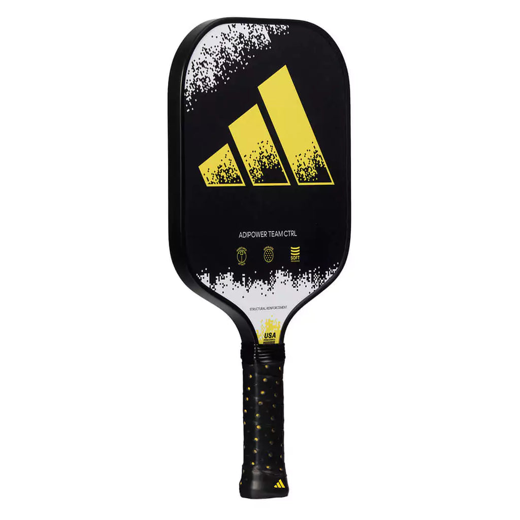 SPORT: PICKLEBALL. Shop Pickleball Paddles and Rackets at "iam-Pickleball.com" a division of "iamracketsports.com". Racket model is a 2023 Adidas ADIPOWER TEAM CTRL 3.2 Pickleball Paddle/racket for professionals and advanced players. Racquet/Paleta is in side vertical orientation.