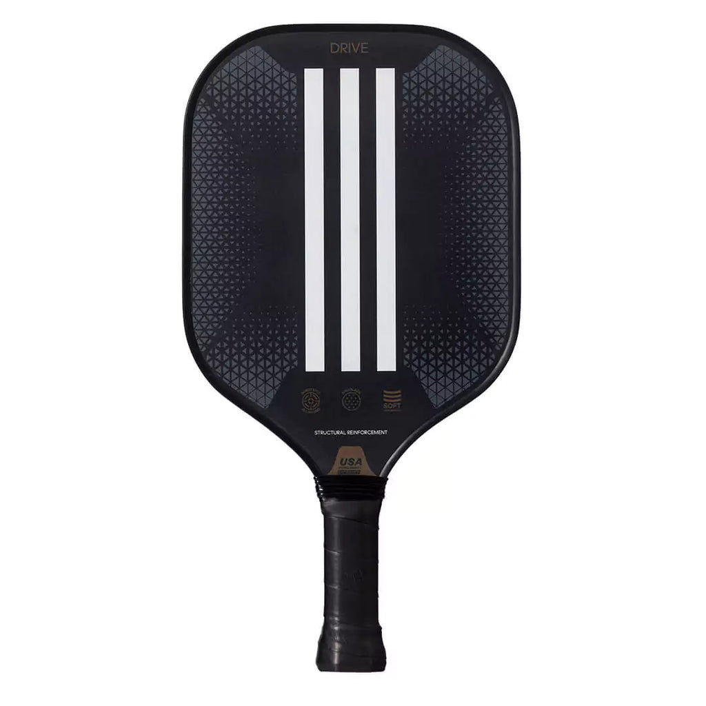 SPORT: PICKLEBALL. Shop Adidas Pickleball at USA premier Racket and Paddle Sports store, "iamracketsports". Racket model is a 2023 Adidas DRIVE 2 Pickleball Paddle/racket for beginner and intermediate players. Racquet/Paleta is in vertical orientation.