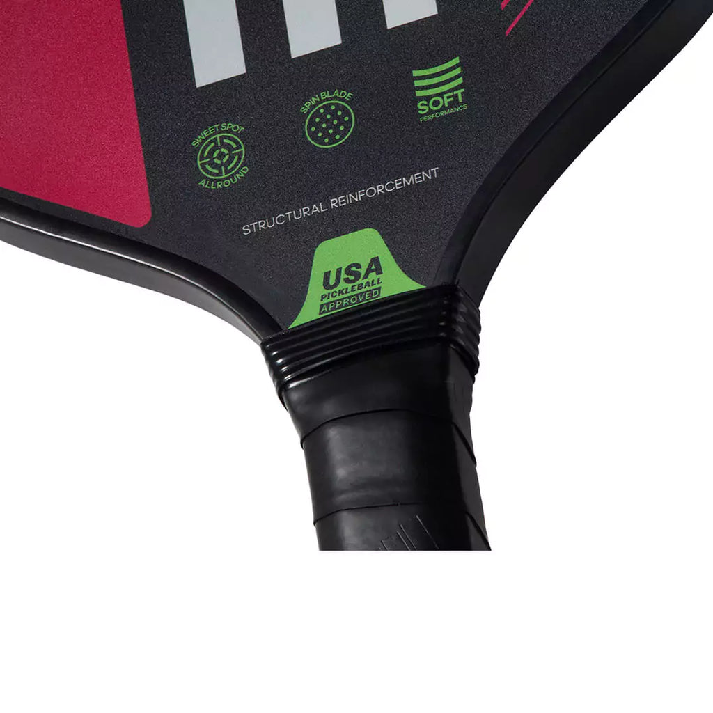 SPORT: PICKLEBALL. Shop Adidas Pickleball at iambeachtennis maimi Racket and Paddle Sports store. Racket model is a 2023 Adidas MATCH LIGHT Pickleball Paddle/racket for beginner and intermediate players. Neck view of Racquet/Paleta.
