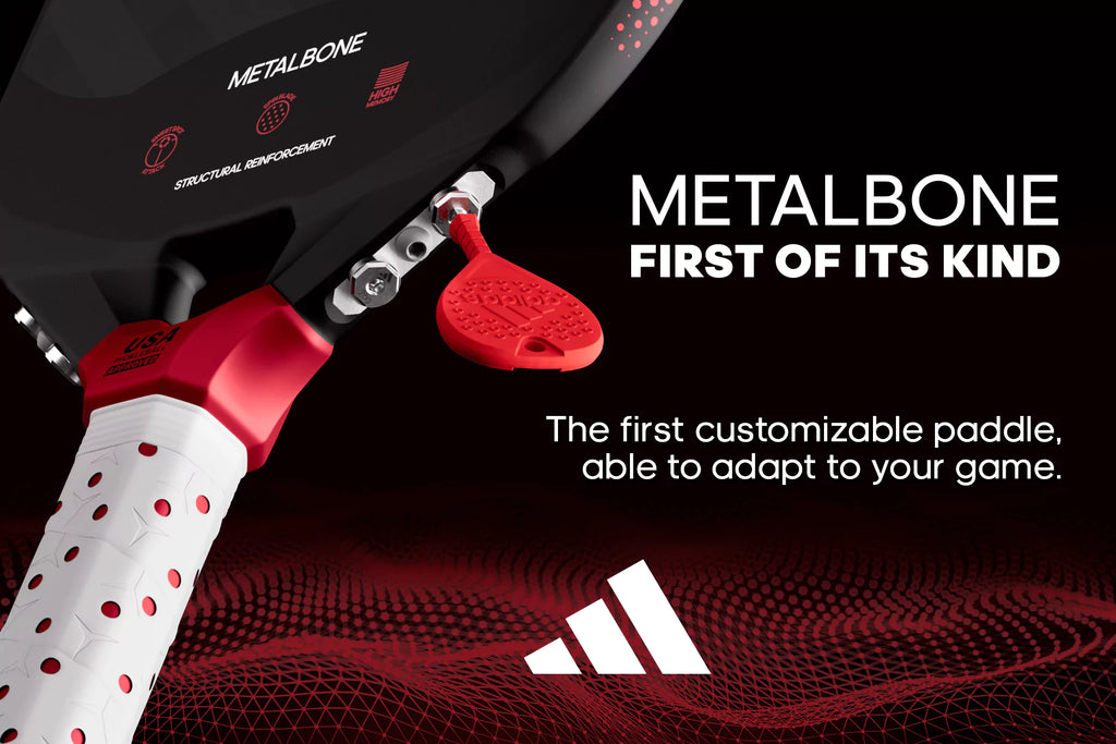 Adidas MetalBone Pickleball paddle: First of its kind.  The first customizable paddle, able to adapt to your game.  Available at iam-pickleball.com a division of iamracketsports.com
