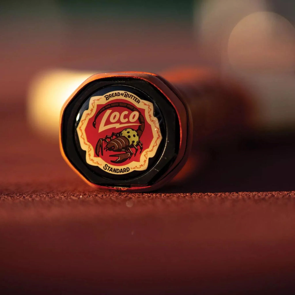 Handle butt of a Bread & Butter THE LOCO Standard 16 mm 2025 Pickleball Paddle, 
available from Iam-pickleball.com, online and in-store, Miami USA, worldwide shipping.