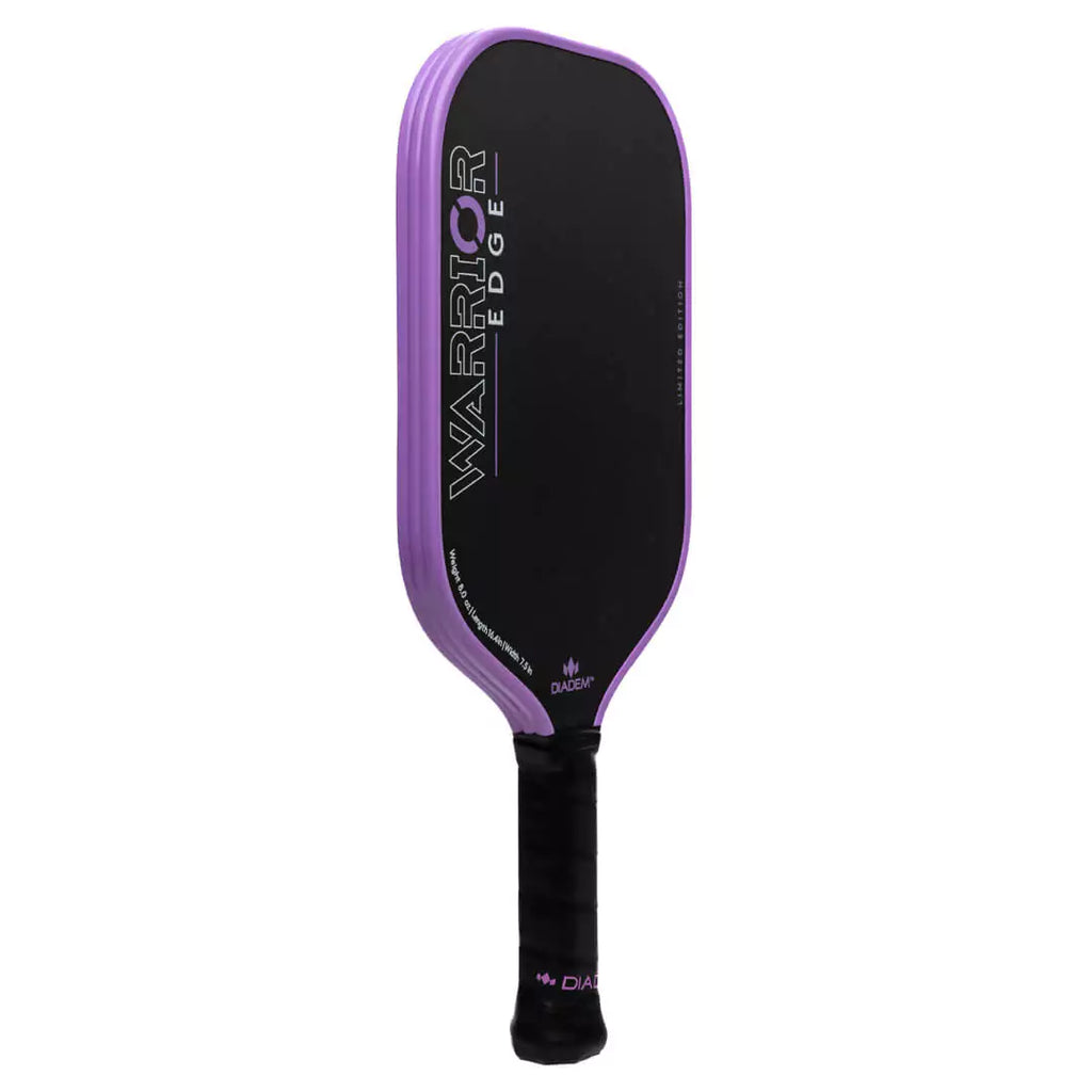 iamRacketSports presents Diadem Sports Warriors Edge Special Edition pickleball paddle in Lilac. Side View.