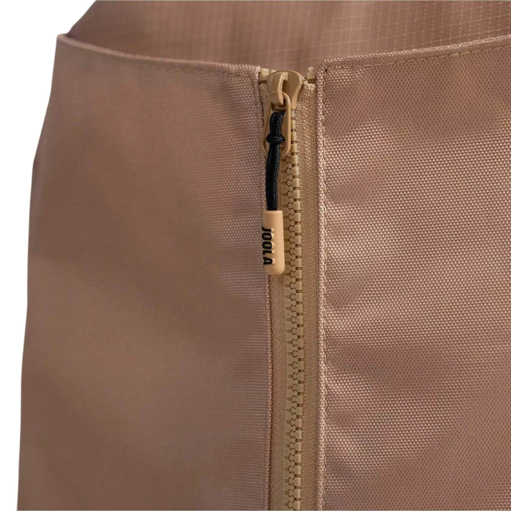Front zip of a Joola Everyday Backpack, 
available from Iam-pickleball.com, online and in-store, Miami USA, worldwide shipping.