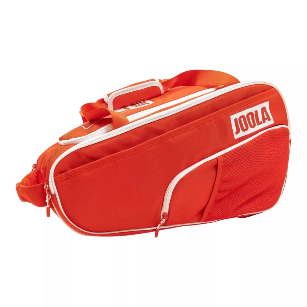A red Joola Tour Elite Pickleball Bag , 
available from Iam-pickleball.com, online and in-store, Miami USA, worldwide shipping.
