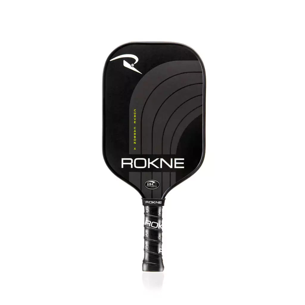 SPORT: PICKLEBALL. Shop Rokne Pickleball at USA premier Racket and Paddle Sports store, "iamracketsports". Racket model is a 2023 Rokne Curve Carbon x NIGHTFALL Pickleball Paddle/racket for advanced and professional players. Racquet/Paleta is in vertical orientation.