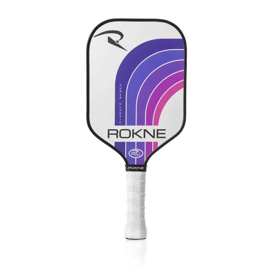 SPORT: PICKLEBALL. Shop Rokne Pickleball at USA premier Racket and Paddle Sports store, "iamracketsports". Racket model is a 2023 Rokne Curve Classic NORTHERN SKY Pickleball Paddle/racket for beginner and intermediate players. Racquet/Paleta is in vertical orientation.