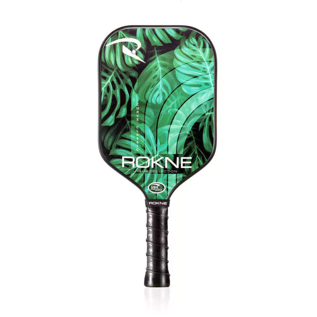 SPORT: PICKLEBALL. Shop Rokne Pickleball at USA premier Racket and Paddle Sports store, "iamracketsports". Racket model is a 2023 Rokne Curve Classic Club Collection PALM Pickleball Paddle/racket for beginner and intermediate players. Racquet/Paleta is in vertical orientation.