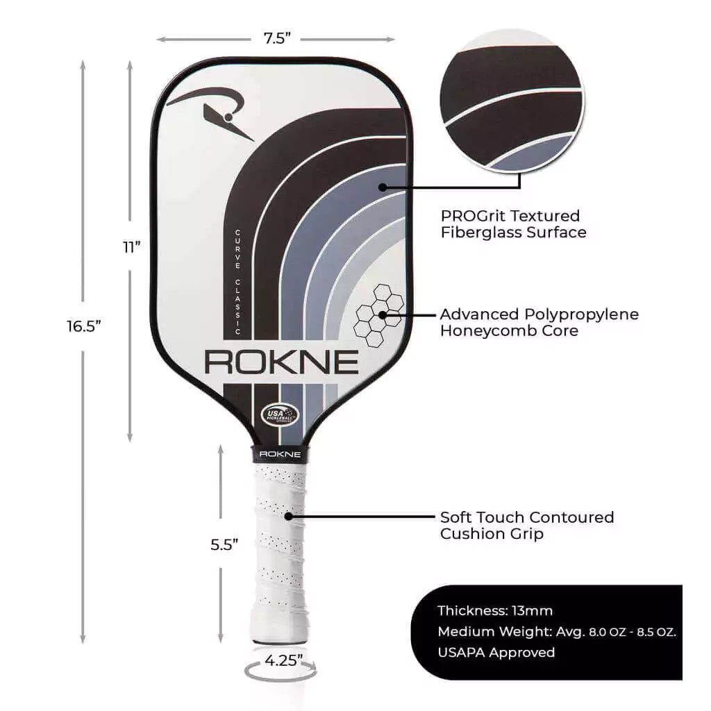 Rokne Curve Classic STORM Pickleball Paddle, Racket, Padel iamBeachTennis