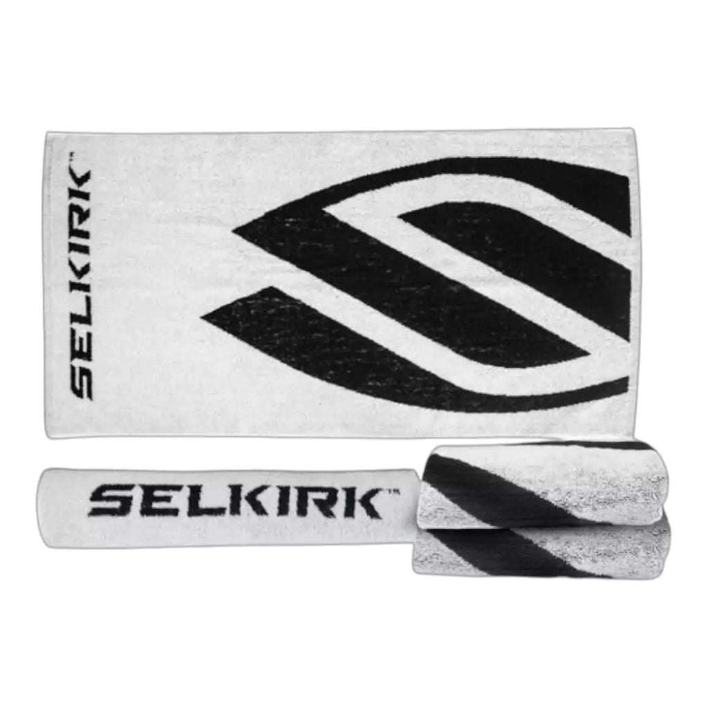 A black Selkirk Cotton Towel - 19" x 36", available from IamBeachTennis.com, online and in-store, Miami USA.