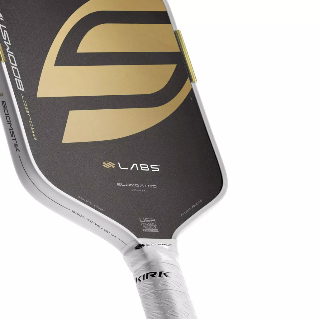 A Selkirk LABS Project BOOMSTIK Elongated 16mm Pickleball Paddle, available from IamRacketsports.com, online and in-store, Miami USA.