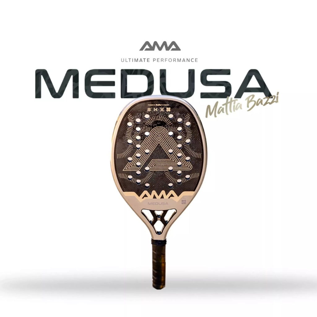 A AMA Sport MEDUSA Matta Bazzi Beach Tennis Racket, available from 
IamBeachTennis.com, online and in-store, Miami USA, worldwide shipping.