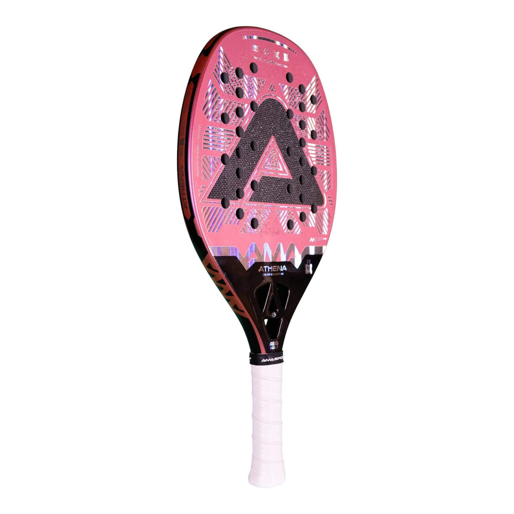 A AMA Sport ATHENA Pink Limited Edition Beach Tennis Racket, available from IamBeachTennis.com, online and in-store, Miami USA, worldwide shipping.