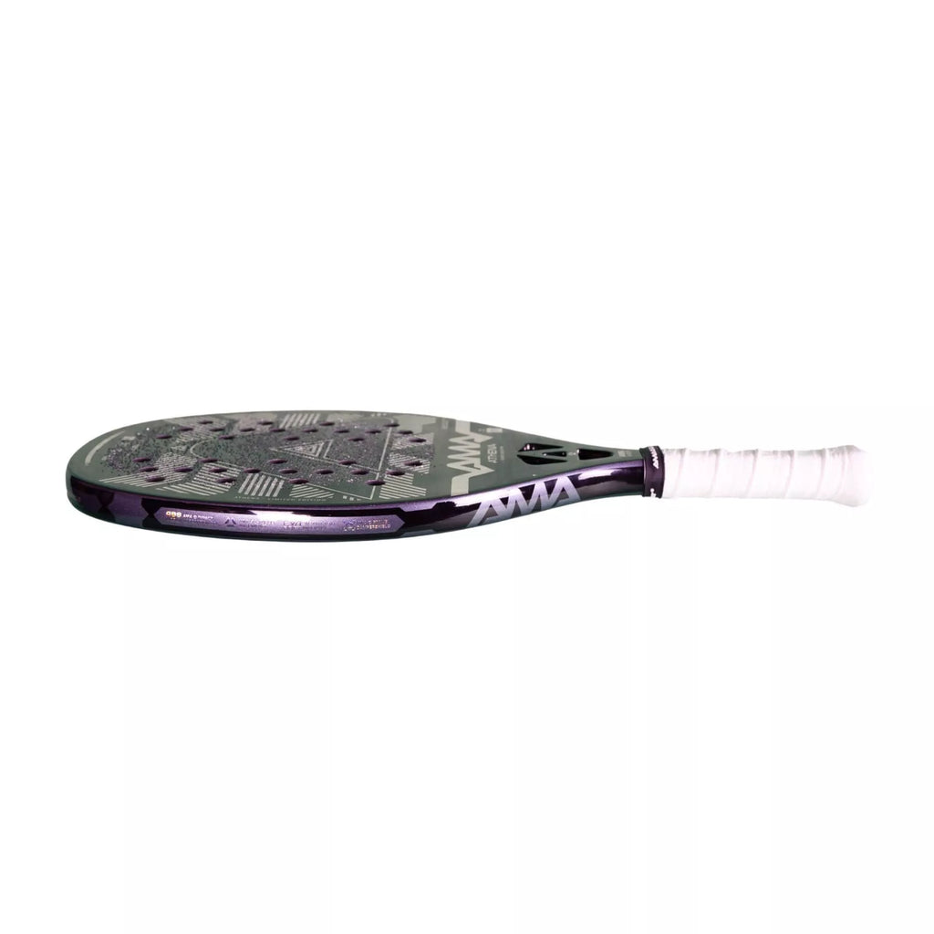 A AMA Sport ATHENA PURPLE Limited Edition Beach Tennis Racket, available from IamBeachTennis.com, online and in-store, Miami USA, worldwide shipping.