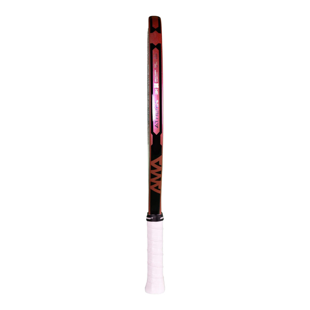 Side profile of  an AMA Sport ATHENA PURPLE Limited Edition Beach Tennis Racket, available from IamBeachTennis.com, online and in-store, Miami USA, worldwide shipping.