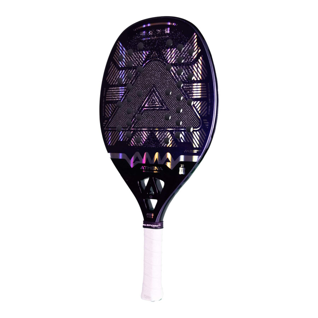 A AMA Sport ATHENA PURPLE Limited Edition Beach Tennis Racket, available from IamBeachTennis.com, online and in-store, Miami USA, worldwide shipping.