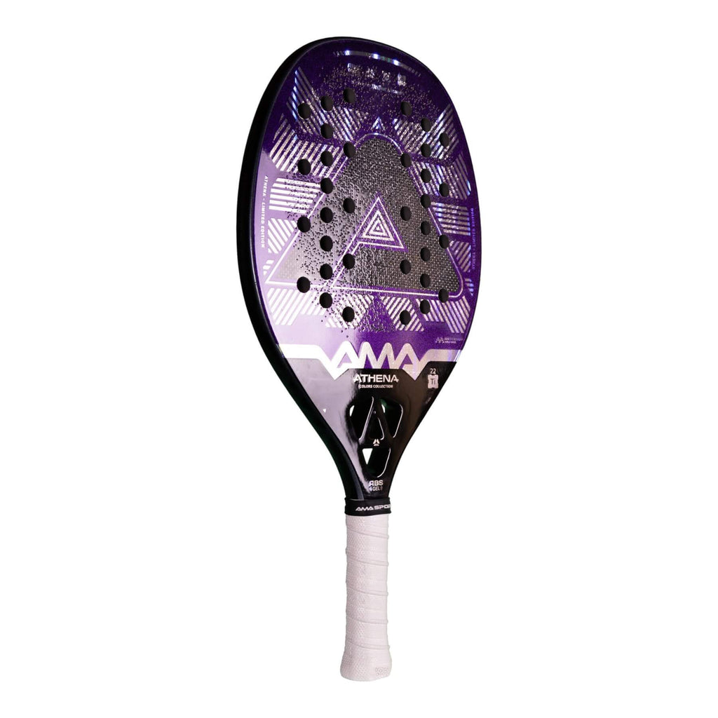A AMA Sport ATHENA PURPLE Limited Edition Beach Tennis Racket, available from IamBeachTennis.com, online and in-store, Miami USA, worldwide shipping.