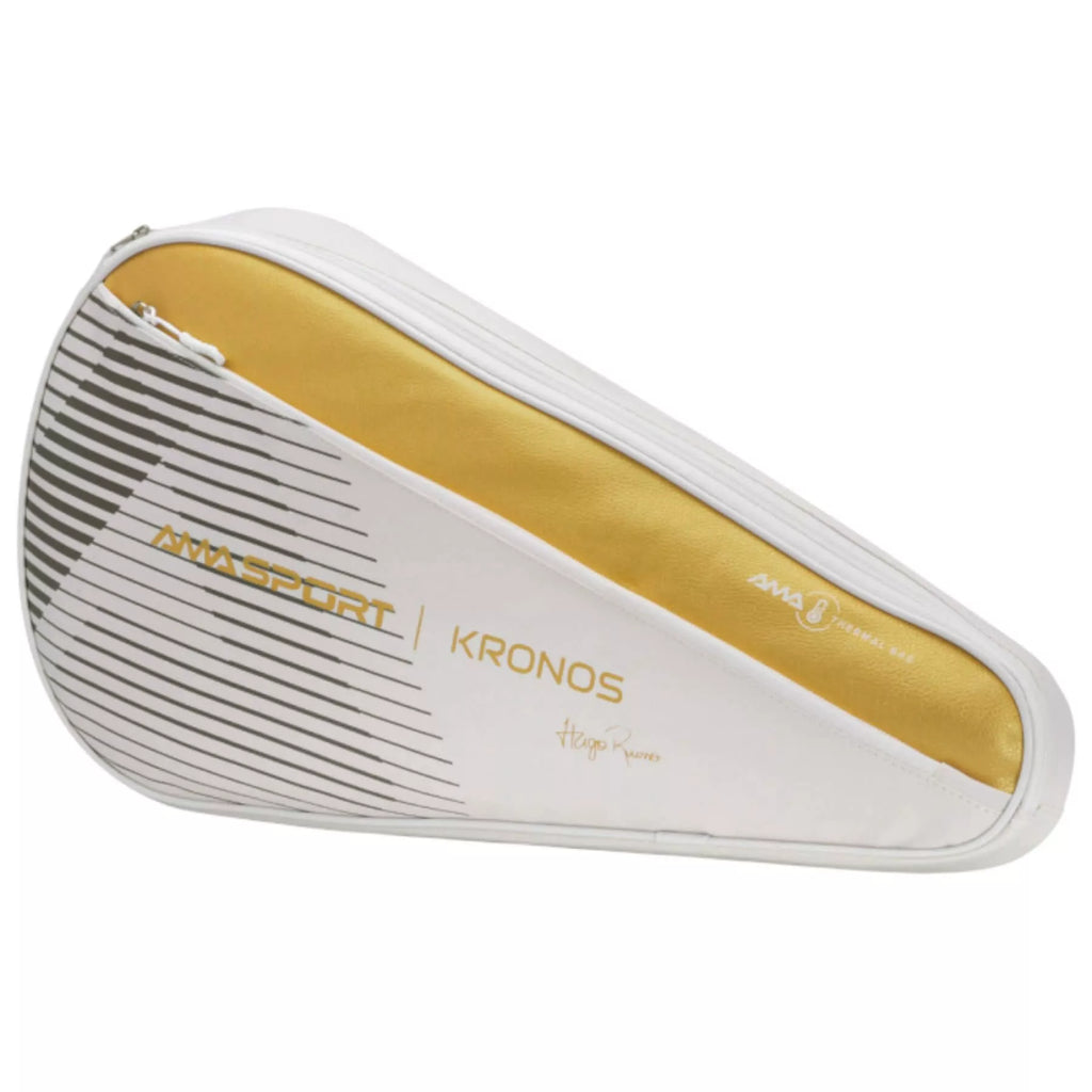 Racket cover for the AMA Sport KRONOS WHITE TITANIUM Hugo Russo Beach Tennis Racket, available from IamBeachTennis.com, online and in-store, Miami USA, worldwide shipping.