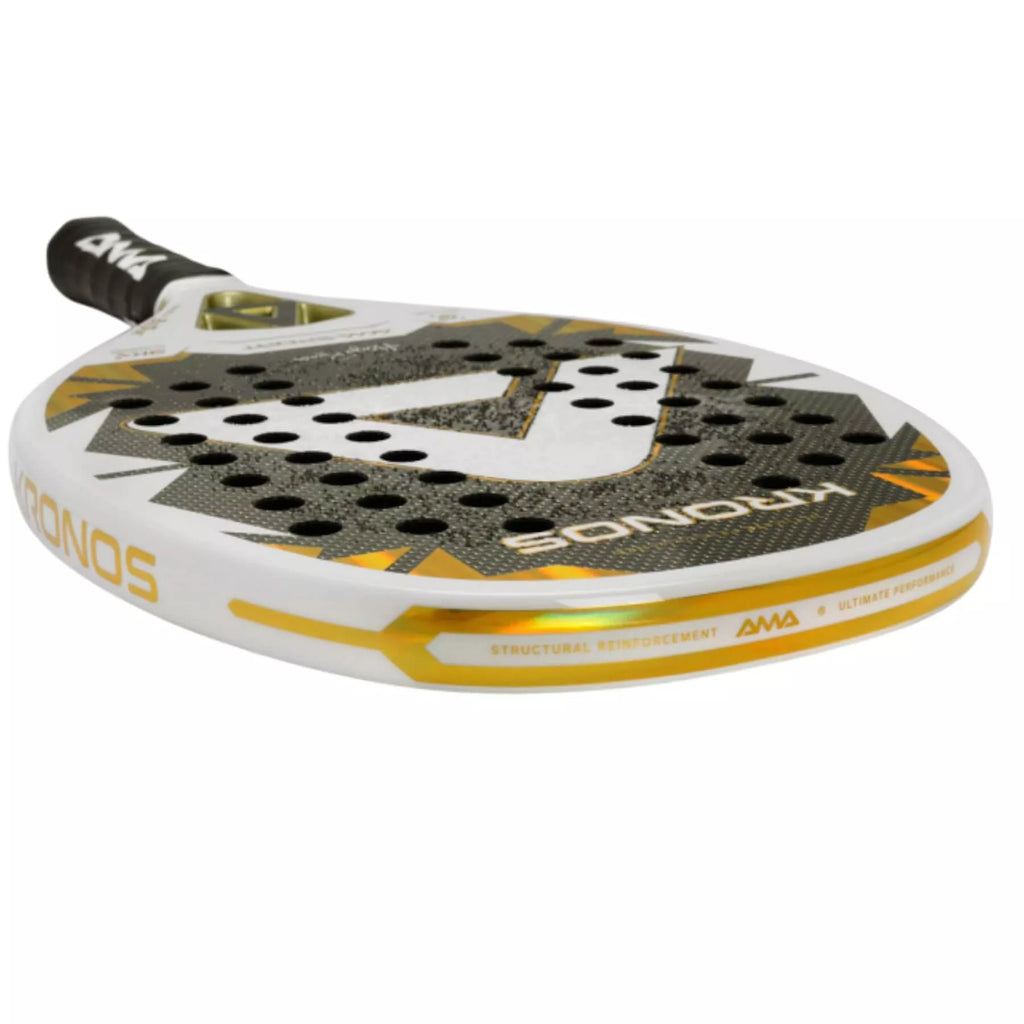 A AMA Sport KRONOS WHITE TITANIUM Hugo Russo Beach Tennis Racket, available from IamBeachTennis.com, online and in-store, Miami USA, worldwide shipping.