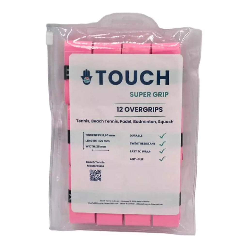 SPORT:Beach Tennis. Shop BT4U Brand at iamBeachTennis.com online and in store. 12 Pack of BT4U Brand pink Touch Super Grip's as used and designed by professional Beach Tennis players Maraike Biglmaier and Margie Pelster. 