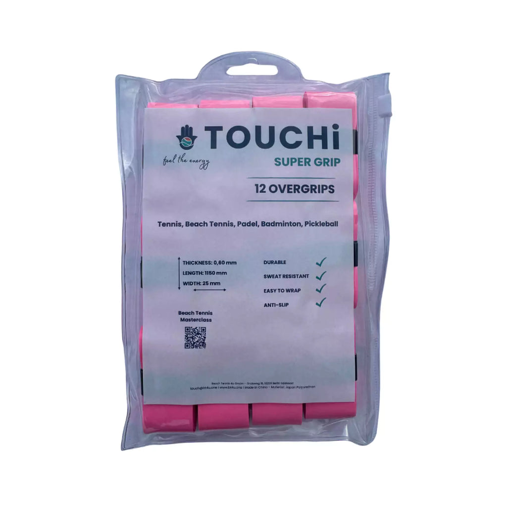 SPORT:Beach Tennis. Shop BT4U Brand at iamBeachTennis.com online and in store. 12 Pack of BT4U Brand pink Touchi Super Grip's as used and designed by professional Beach Tennis players Maraike Biglmaier and Margie Pelster. 