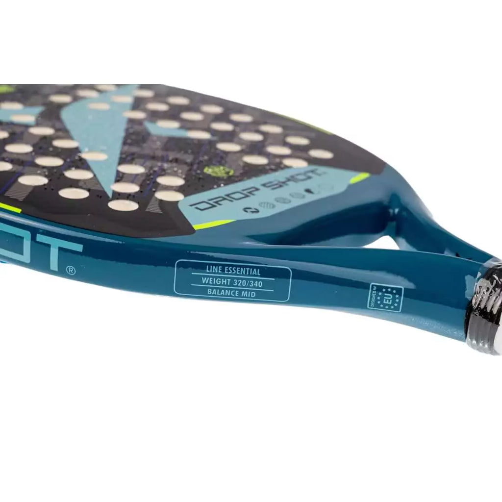A side profile of the  Drop Shot PENTAX 5.0 BT 2024 Beach Tennis Paddle, iamBeachTennis.com store stocked product.