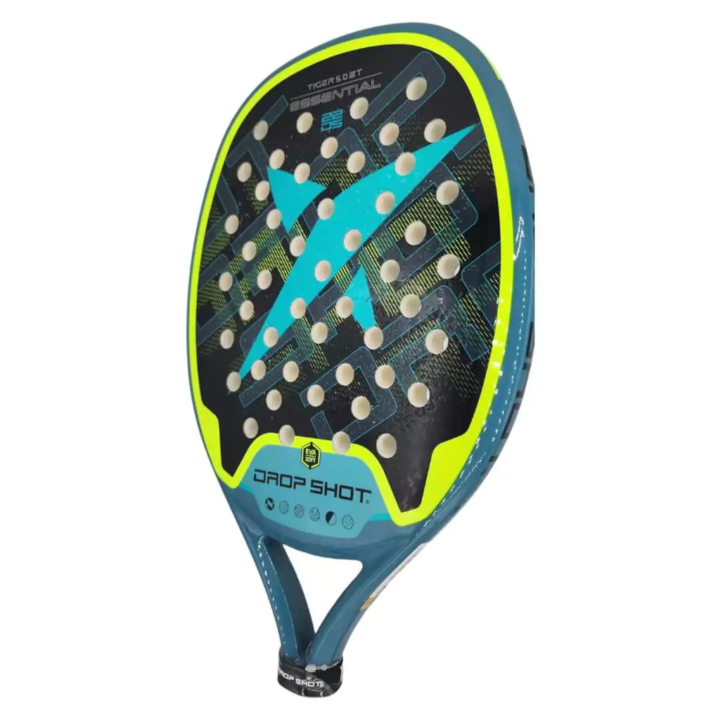 A Partial view of a IamBeachTennis.com, Miami store stocked Drop Shot TIGER BT 2024 Beach Tennis Paddle, iamBeachTennis.com store stocked product.