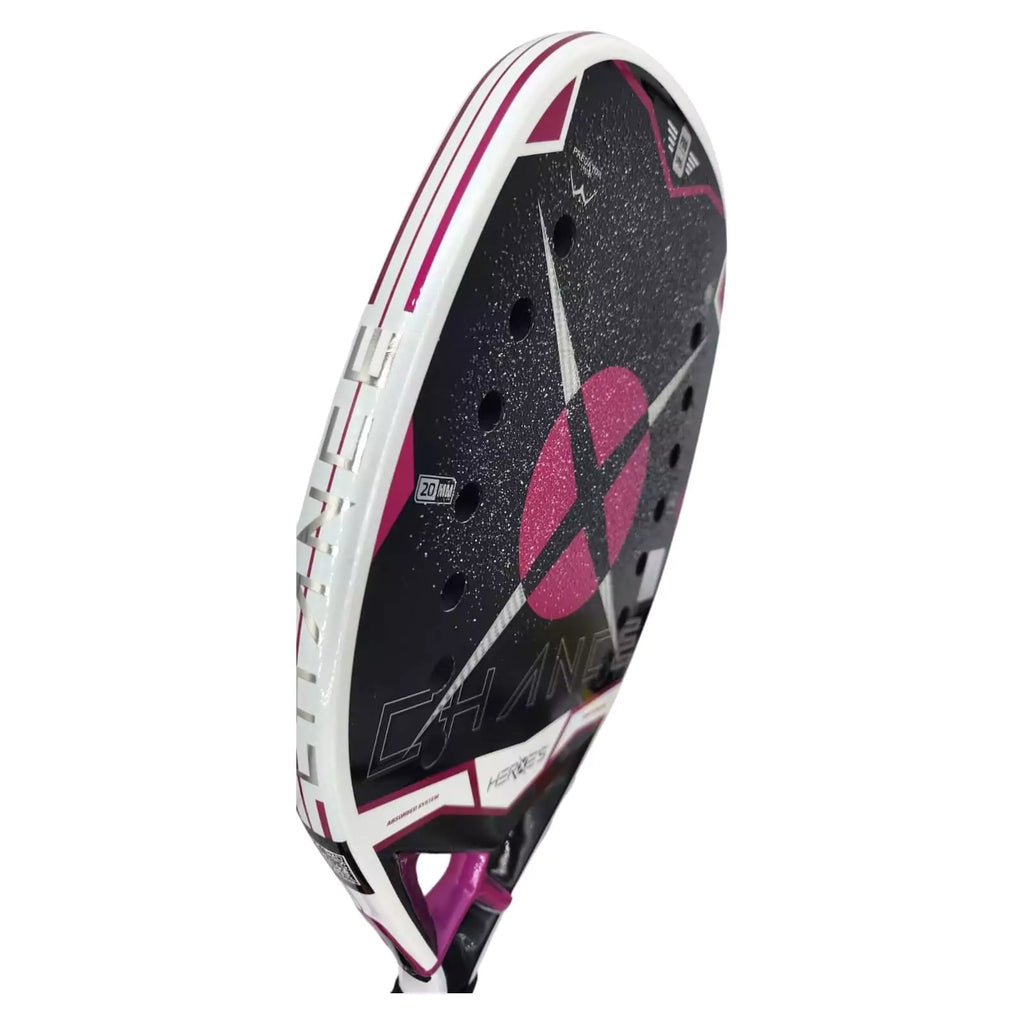 Shop beachtennis paddles at iamRacketSports.com Colisium Store. Heroe's 2024 BT #CHANCE Beach Tennis Racket, Advanced, professional paddle, carbon frame, Silver K-Fibre surface, 20 mm thick, Eva Black H3 core. as used by NINNY VALENTINI and GIULIA GASPARRI.