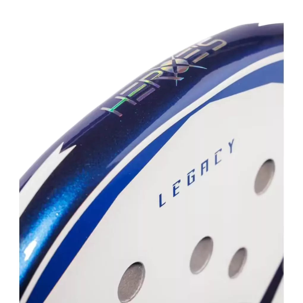 The top edge of a Heroe's ISON 2025 carbon 12K Beach Tennis Racket With Glipper, available from IamBeachTennis.com, online and in-store, Miami USA, worldwide shipping.