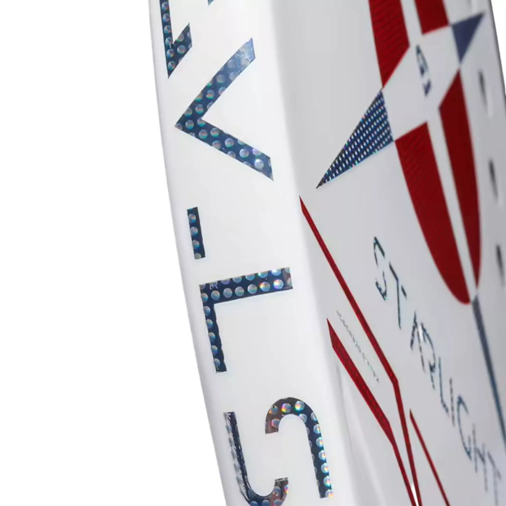 The Edge and face of a Heroe's STARLIGHT RUBY GIULIA & NINNY 2026 Beach Tennis Racket with Grit treatment, available from IamBeachTennis.com, online and in-store, Miami USA, worldwide shipping.