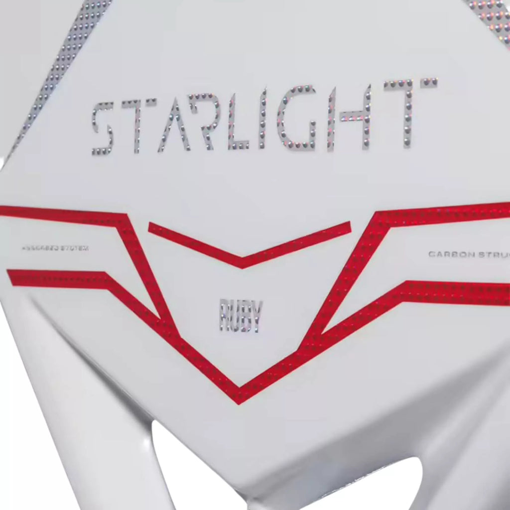 The face of a Heroe's STARLIGHT RUBY GIULIA & NINNY 2026 Beach Tennis Racket with Grit treatment, available from IamBeachTennis.com, online and in-store, Miami USA, worldwide shipping.