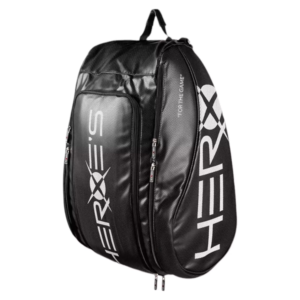 i am Beach Tennis shop - Heroe's Italia brand beach tennis Thunder Black and white Duffel Bag for beach tennis paddles and rackets / raquete