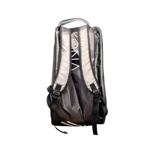  The back of a Kona GRAY Beach Tennis Racket Bag in synthetic leather.  Shop Kona at iamBeachTennis.com.