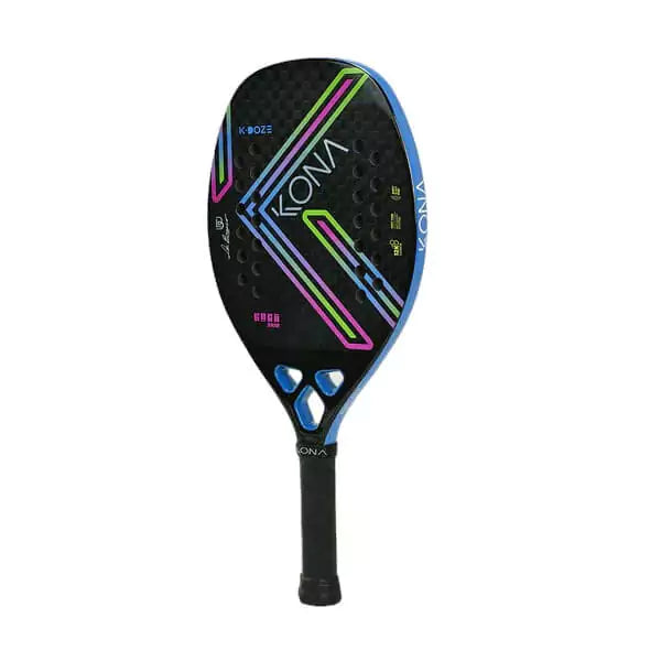 A Kona K-DOZE BLUE GLOSSY 2024 Beach Tennis Paddle with Carbon 12K, glossy surface, Eva Soft core, 22mm thick. Shop Kona at iamRacketSports.com, worldwide shipping.