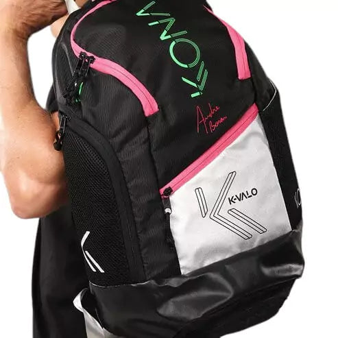 A person holding a Kona PLUS K-VALO Backpack, available from iamBeachTennis.com, online and from Miami instore, worldwide shipping.
