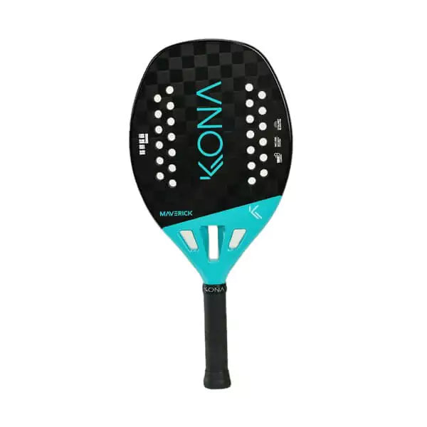 A Kona MAVERICK BLUE 2024 Beach Tennis Paddle. Shop Kona at iamRacketSports.com, Miami store.