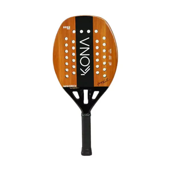 A Guga Kuerten signature Kona 2024 MAVERICK WOOD 24 Beach Tennis Racket. Shop Kona at iamRacketSports.com, Miami store.